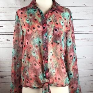 KUT From the Kloth | Feather Print Button Down S